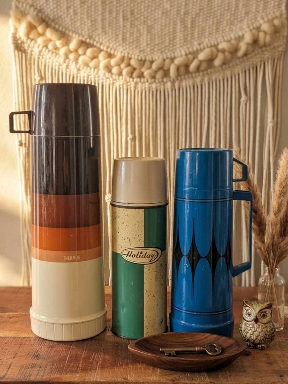 VTG Mid Century Thermos Set of 3 - MCM Decor - Aladdin & Thermos Brand
